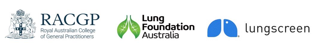 RACGP logo Lung Foundation Australia logo lungscreen logo