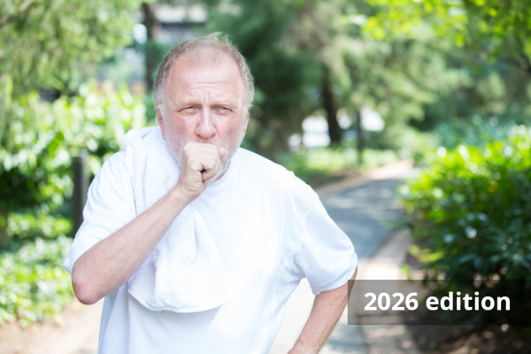 Older man coughing