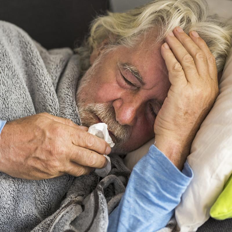 Older man, sick, winter, RSV