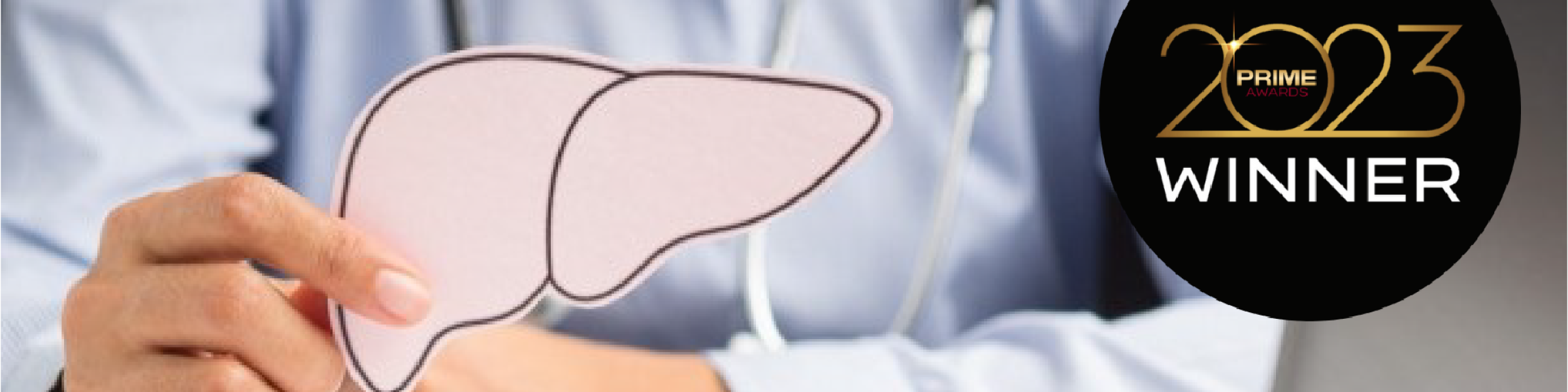 Doctor holding image of liver